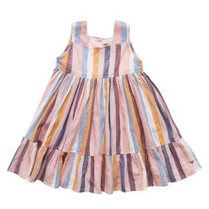 Pink Chicken Wren Dress in Maisonette Multicolor Stripe 8